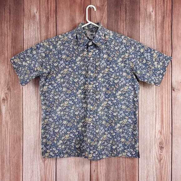 *READ* Reyn Spooner Mens Size Large Hawaiian Floral Short Sleeve Button Up Shirt - Picture 1 of 12